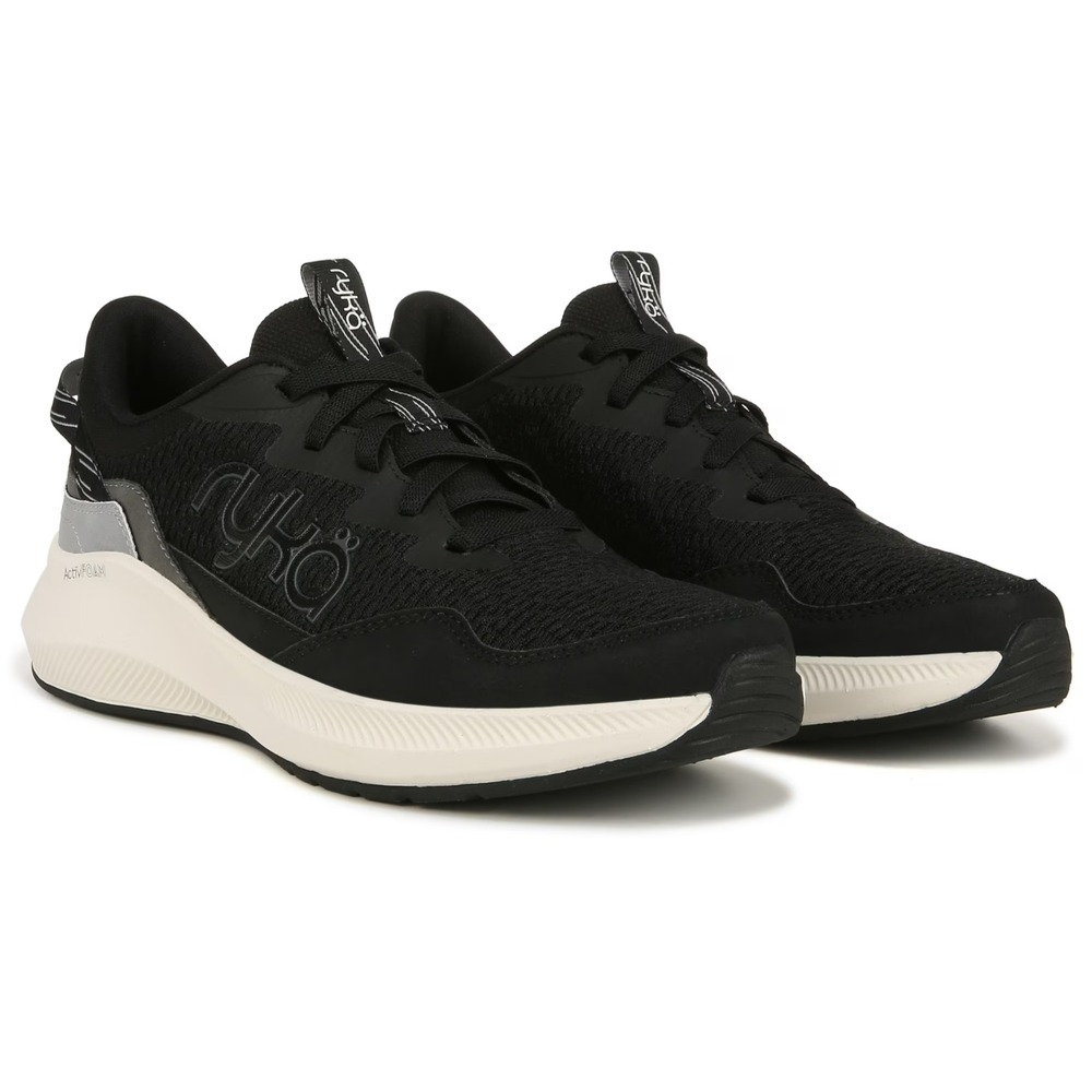 Ryka Women's Freehand Walking Shoe Black Lace Up Sneakers Size 12M